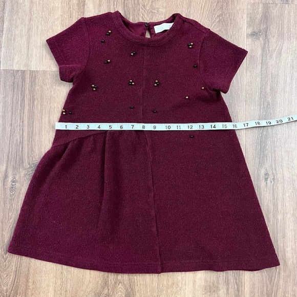 Zara Maroon Sweater Dress with Beads Sz S - Picture 5 of 8